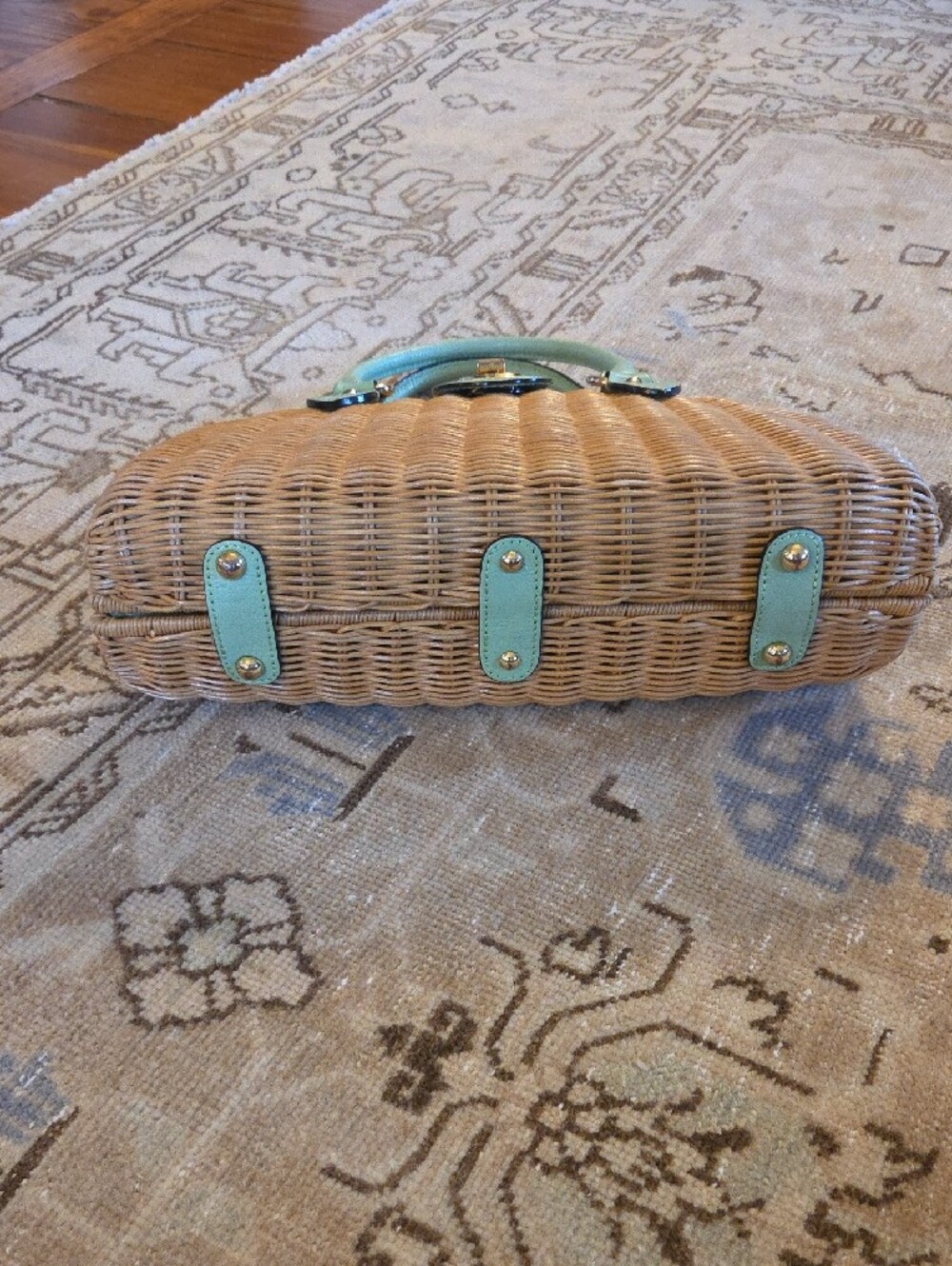Woven Rattan Straw Banana Republic Handbag - Picture 3 of 5